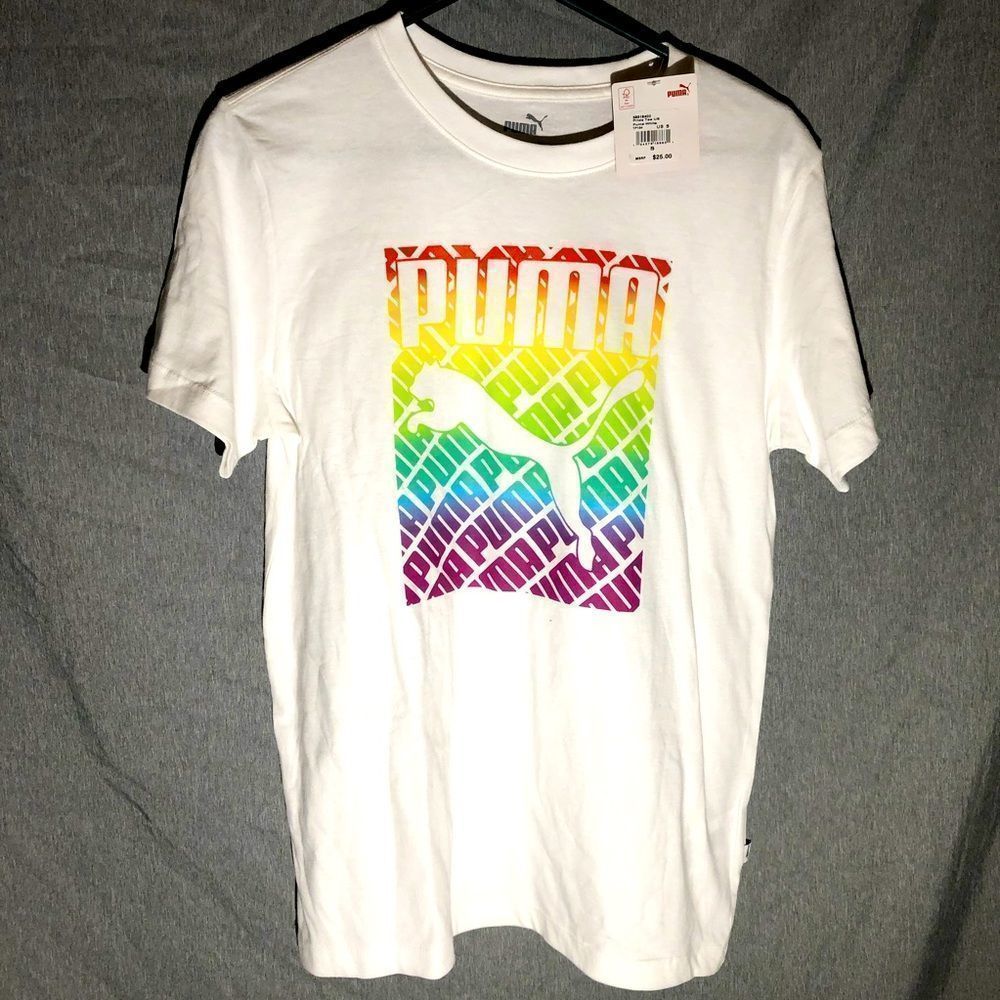 NWT White Puma Short Sleeve Pride Graphic T-shirt